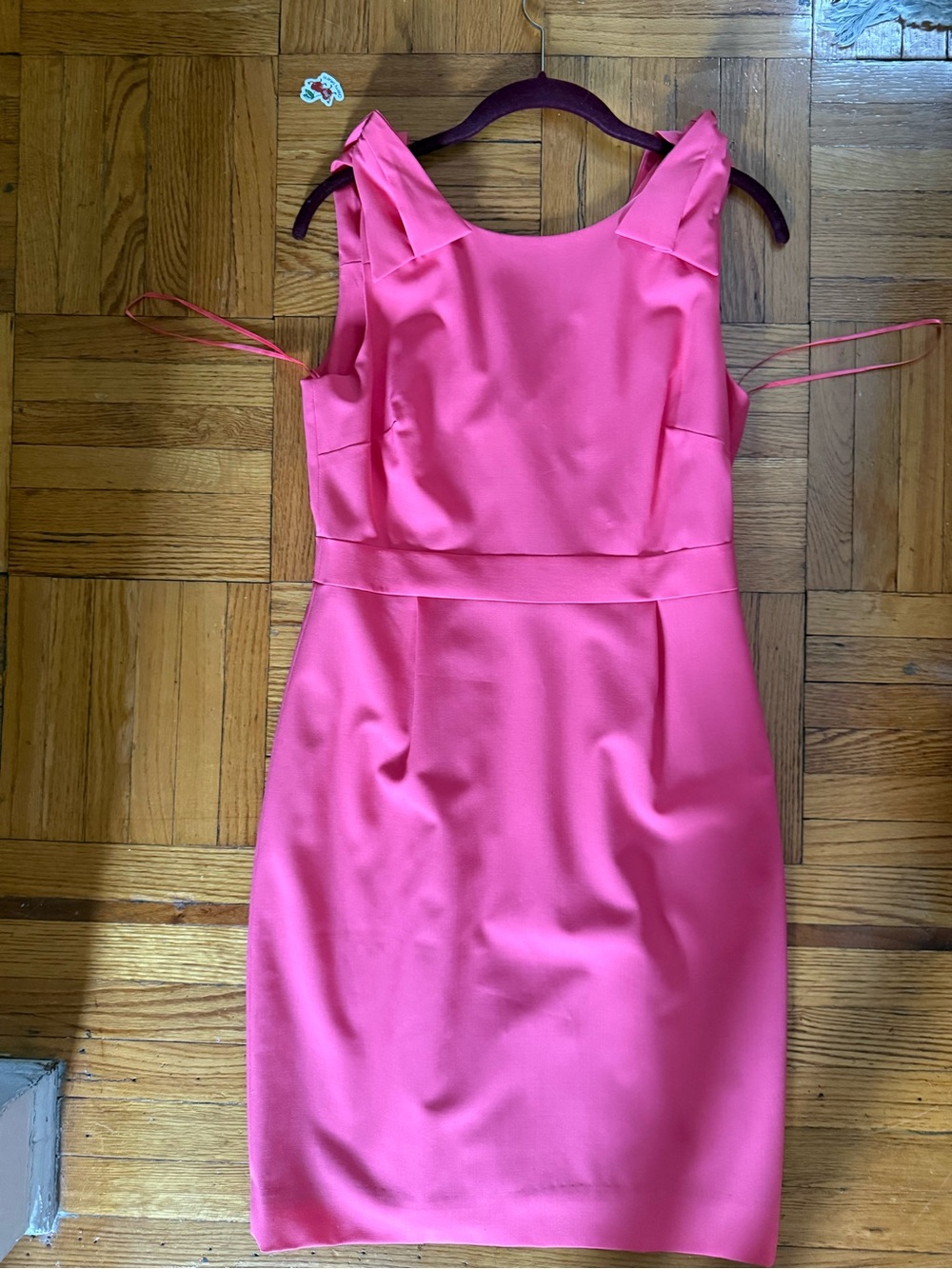 J. Crew Hot Pink Sleeveless Sheath Midi Dress